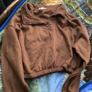 brown crop top sweater